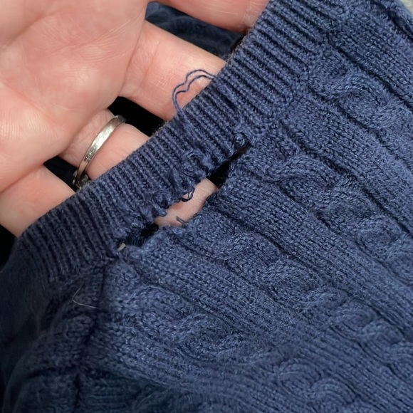 Polo Ralph Lauren Cable Knit Button Up Cardigan Sweater Lot - Light Blue & Navy - Picture 5 of 7